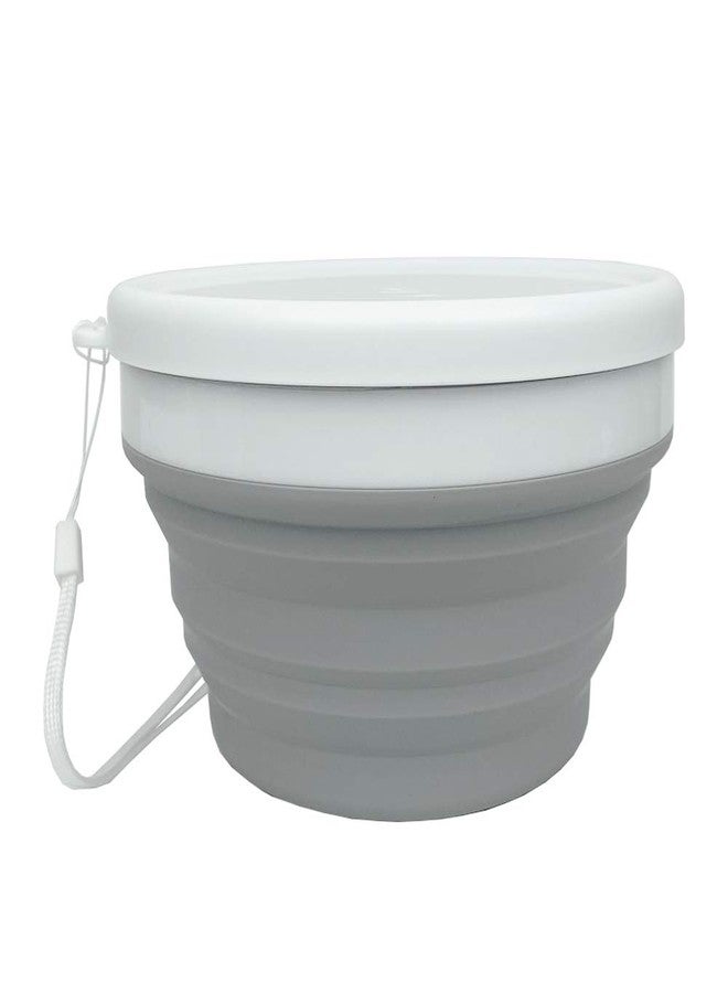 CARTINTS Silicone Collapsible Food Storage Containers with Lids Collapsible Containers Ideal for Travel and Camping, Hiking,32oz/950ml (Grey) - Image 2